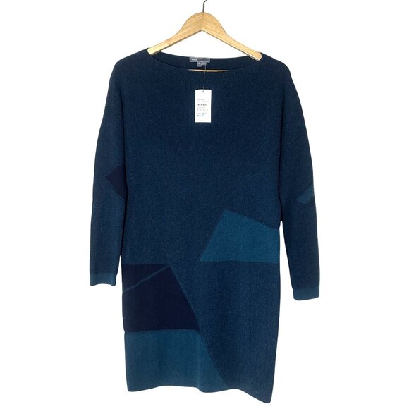 VINCE Cashmere Wool Colorblock Knit Dress Womens Size XS Oversized Luxe Capsule - Picture 2 of 9